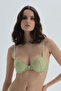 Green Unpadded Underwire Strapless Lace Bra