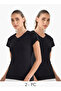 2-Pack Solid V-neck T-shirt with Cap Sleeves