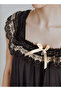 Lace Trim Bridal Night Dress with Thongs - 3