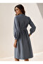 Shirt Midi Dress with Waist Tie-Up - 3