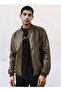 Men Regular Fit Zip Closure Bomber Jacket