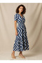 Printed Tiered Women Dress with Short Sleeves