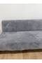 Non-Slip Sole Padded Welsoft Fleece Sofa - Sofa Bed Cover 170x210 (1 Piece) Gray Color - 3
