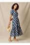 Printed Tiered Women Dress with Short Sleeves - 2