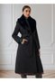 Regular Trench Coat with Detachable Faux Fur Collar