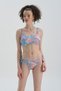 Pink Blue Lace-up Bikini Bottom - 4