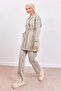 Women's Beige Pants Scuba Suit t 1453 - 2