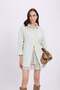Women's Oversize Wide Cut 100% Cotton Muslin Fabric Long Sleeve Pocketed Textured Light Mint Shirt - 2