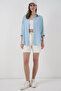 Women's Oversized Viscose Shirt 3785 - Light Blue - 2