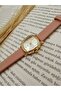 Lena Model Dusty Rose Color Strap Women's Wristwatch Gold - 2