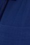 Women's Oversize Wide Cut 100% Cotton Muslin Fabric Long Sleeve Pocketed Textured Navy Blue Shirt - 7