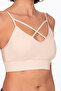 Thin Strap Sports Bra with Cross Detail |   Skin - 2