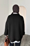 Women's Crew Neck Oversized Knitwear Tunic Sweater Black - 7