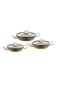 3032 - 6 Pieces, Biogranit, (18-20-22 cm) Sahan Set, Black Gold Body Gold Detail