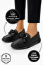 Women's Loafer Shoes Buckle Bow Detail