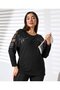 Stoned Tulle Detailed Crew Neck Blouse