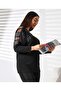 Stoned Tulle Detailed Crew Neck Blouse - 3