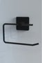 Adhesive Black Long Towel Rack Square Towel Holder Towel Rack WC Toilet Roll Holder 3-Piece Bathroom Set - 6