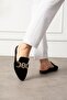 Santi Black Large Gold Chain Elegant House Slippers - 4