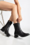 Black Women's Short Heeled Boots