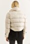 Women's Stand Collar Short Puffer Coat Beige - 6