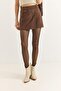 Melton Mini Skirt with Shorts Brown - 5