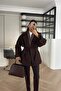 Women's Belted Brown Araboy Sleeve Epaulettes Shawl Collar Trench Coat - 5