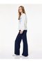 High Waist Lace-Up Wide Leg Pants - 2
