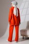 Women's Orange Seasonal Combed Cotton Bottom Top Sports and Comfortable Hijab Suit - 4
