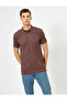 Men's Claret Red Polo Neck T-Shirt - 2