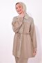 Women's Brown (Camel) Striped Pants Suit t 9074 - 2