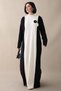 Flower Detail Double Color Black Knitwear Dress - 5