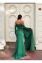 Dress with a Fishtail Cut That Hugs the Body and a Tail/Drape Detail in Front 583346 Zumrut - 4
