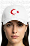 Moon Star Embroidered Hat – White 100% Cotton Gabardine Unisex Model - 2
