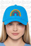 Rainbow Embroidered Hat – Blue 100% Cotton Gabardine Unisex Model - 2