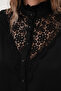 Large Size Lace Decorated Crepe Shirt G0027 - 4