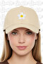 Daisy Embroidered Hat – Cream 100% Cotton Gabardine Unisex Model - 2