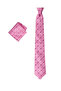Men's Gift Set with Pink Tie and Cufflinks with Handkerchief - 6