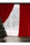 Velvet Textured Extrafor Gathered Saltanat Red High Quality Fund Curtain Single Wing