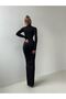 Maxi Boy Gathered Slit Micro Fabric Stretch Fabric Dress - 2
