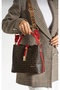 Women's Multi-Compartment Monogram Printed Thick Adjustable Long Strap Shoulder Bag - 3