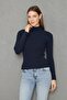 Half Fisherman Ribbed Badi Sweater 1246 Navy Blue - 3