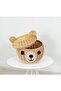 Natural Bamboo Teddy Bear Basket (Large Size) Hand-Woven, Handmade, Rattan, Organizer, with Lid - 4