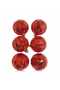 New Year's Ornament Balls 5 cm Patterned Red 6 Pieces