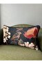Velvet Bird Pattern Black Throw Pillow Cover 30x50cm - 4