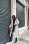 Women's Gray Oversized Belted Premium Cashmere Coat |   Wide Fit & Pockets Mlb077 - 5