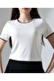 Sleeve Collar Handcrafted Shepherd's Stitch Detailed Women's Blouse T-Shirt