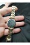 Vintage Retro Model- Gold Color Case- Gold Color Steel Band- Roleks Design Women's Wristwatch, White Color Calendar Dial - 6