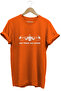 No Pain No Gain Fitness Dumbell Printed Basic 100% Cotton Orange T-Shirt