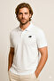 Mnt3415 White Pique Men's Polo Neck T-Shirt - 4